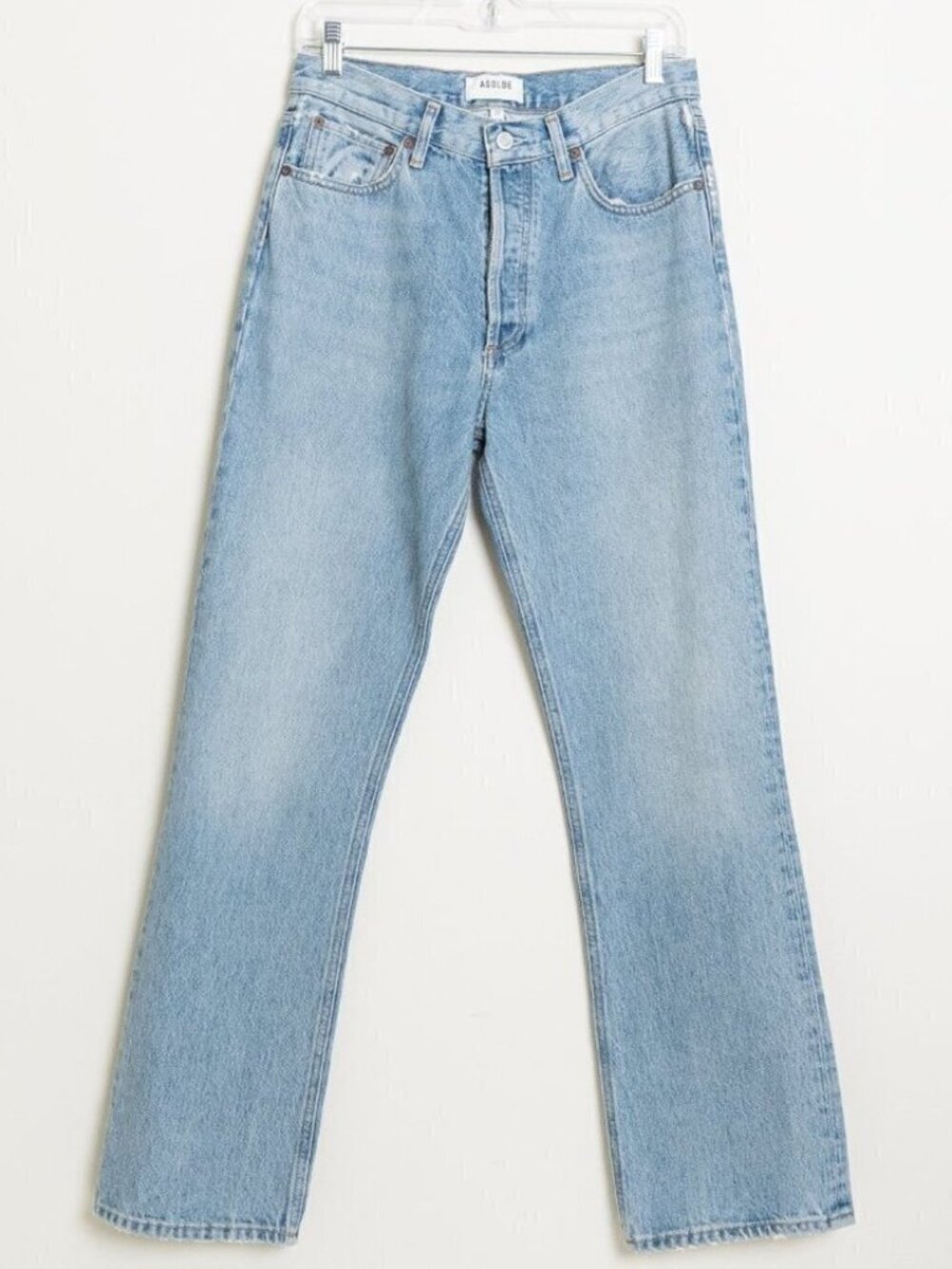 AGOLDE 90s Pinch Waist High Rise Straight Jeans Light Wash Size 26 - Picture 3 of 14